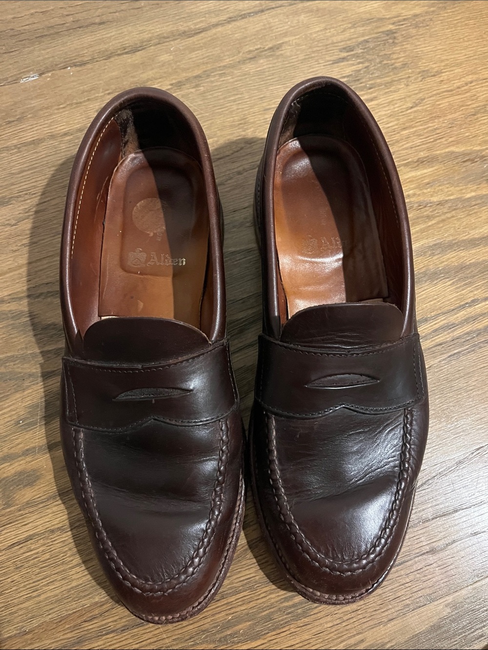 Alden Men’s Dark Brown Leather Penny Loafers 8.5